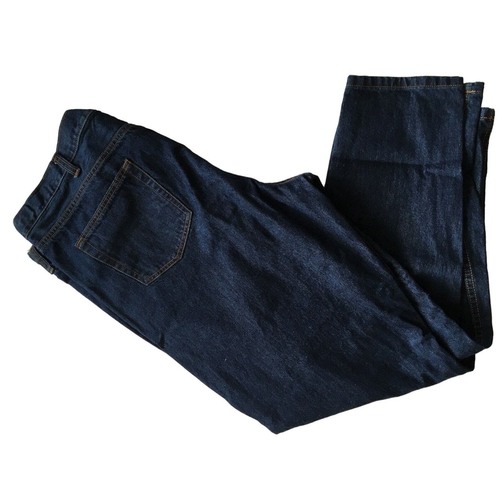 Mens Land's End 50 x 30 Jeans Traditional‎ Fit Dark Wash Straight Comfort Waist